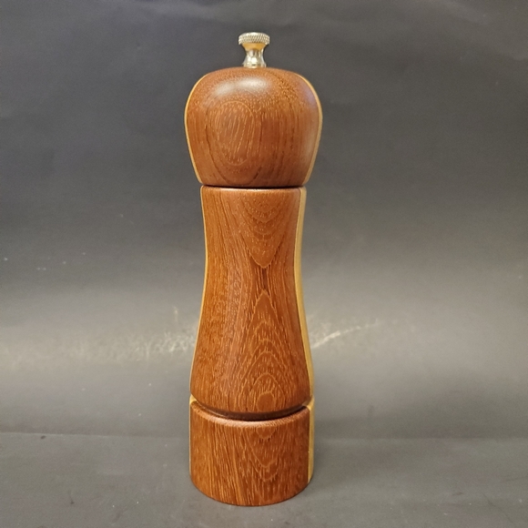 Hand Crafted Wood Inlay Pepper Grinder. New Vintage. - Picture 4 of 6